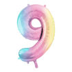 Picture of FOIL BALLOON NUMBER 9 PASTEL RAINBOW 34 INCH